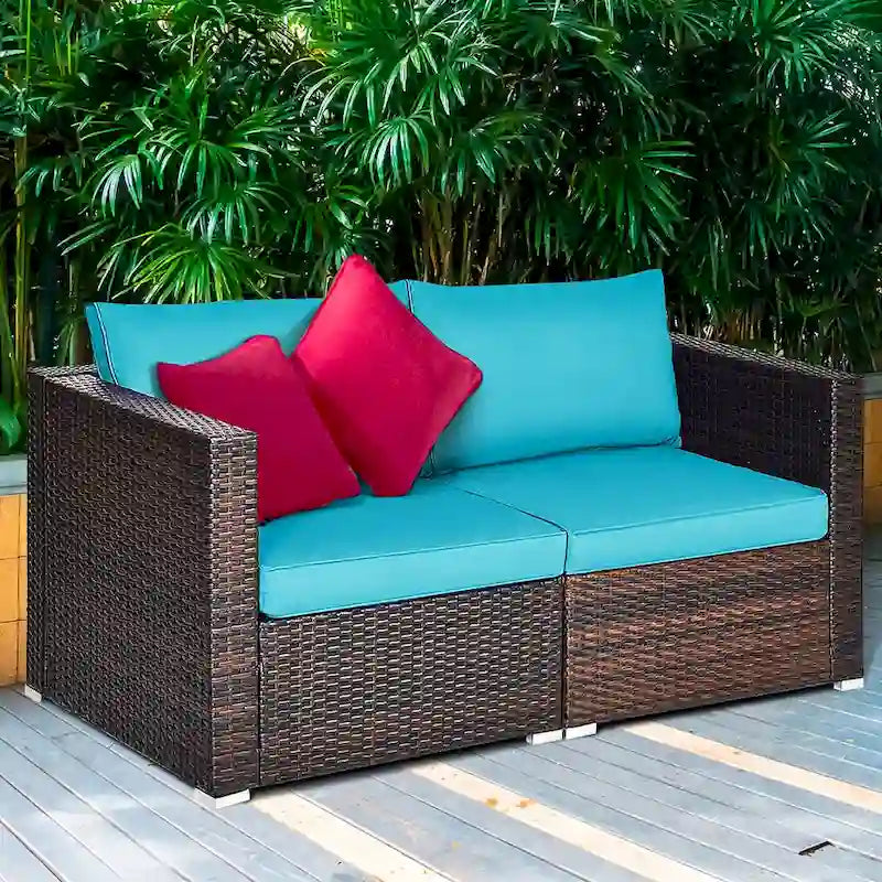 Costway 4PCS Patio Rattan Corner Sofa Sectional Furniture Set - See Details