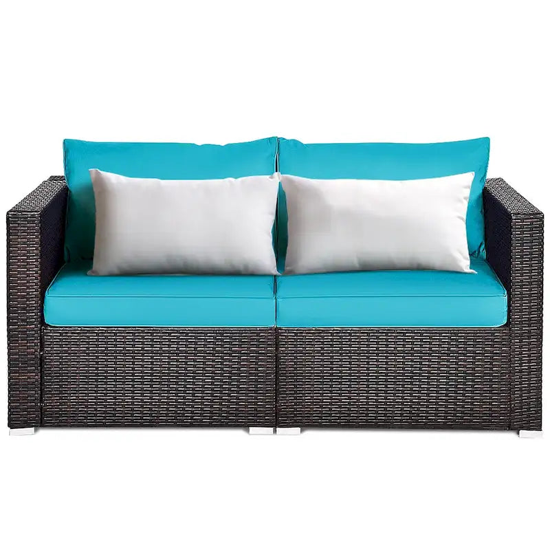Costway 4PCS Patio Rattan Corner Sofa Sectional Furniture Set - See Details