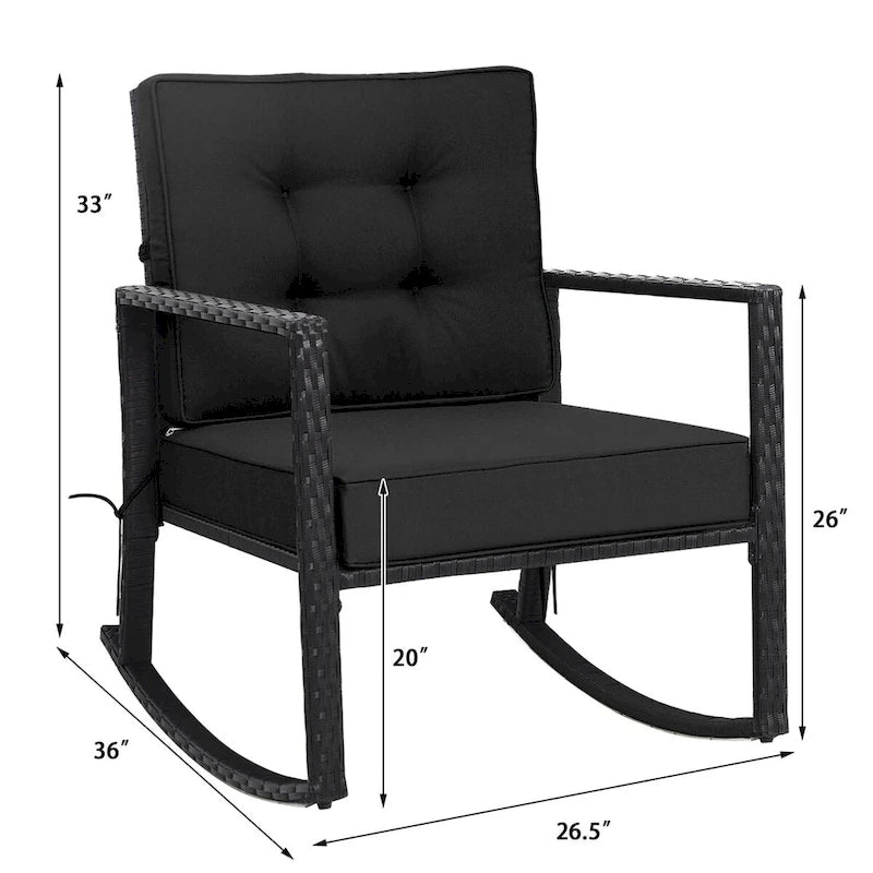 Gymax Outdoor Wicker Rocking Chair Patio Lawn Rattan Single Chair - See Details