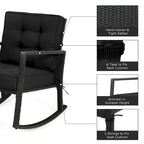 Gymax Outdoor Wicker Rocking Chair Patio Lawn Rattan Single Chair - See Details