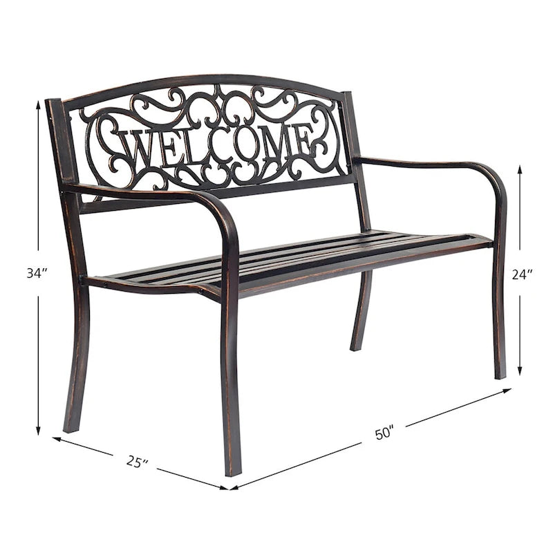 Costway Garden Bench Outdoor Furniture Porch Path Loveseat Chair - See Details