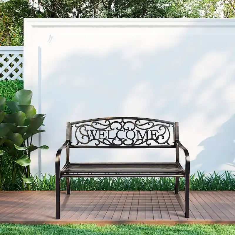 Costway Garden Bench Outdoor Furniture Porch Path Loveseat Chair - See Details