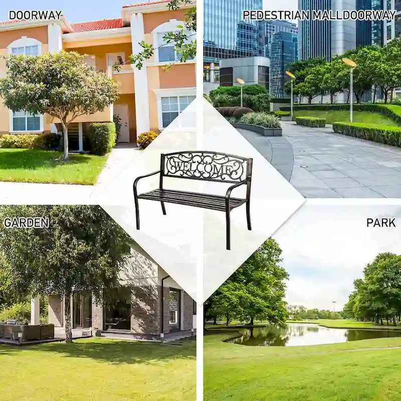 Costway Garden Bench Outdoor Furniture Porch Path Loveseat Chair - See Details