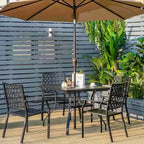 37 Inch Square Patio Dining Table with Umbrella Pole Hole - 37 x 37 x 29