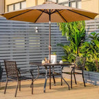 37 Inch Square Patio Dining Table with Umbrella Pole Hole - 37 x 37 x 29