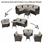 4 Pcs Furniture Patio Set Outdoor Wicker Sofa Set - 31.5 x 25.5 x 29 (L x W x H)