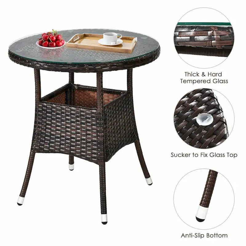 4 Pcs Furniture Patio Set Outdoor Wicker Sofa Set - 31.5 x 25.5 x 29 (L x W x H)
