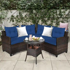 4 Pcs Furniture Patio Set Outdoor Wicker Sofa Set - 31.5 x 25.5 x 29 (L x W x H)