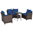 4 Pcs Furniture Patio Set Outdoor Wicker Sofa Set - 31.5 x 25.5 x 29 (L x W x H)