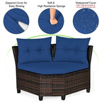 4 Pcs Furniture Patio Set Outdoor Wicker Sofa Set - 31.5 x 25.5 x 29 (L x W x H)