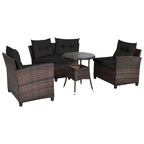 4 Pcs Furniture Patio Set Outdoor Wicker Sofa Set - 31.5 x 25.5 x 29 (L x W x H)