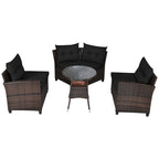 4 Pcs Furniture Patio Set Outdoor Wicker Sofa Set - 31.5 x 25.5 x 29 (L x W x H)