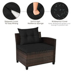 4 Pcs Furniture Patio Set Outdoor Wicker Sofa Set - 31.5 x 25.5 x 29 (L x W x H)