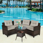 4 Pcs Furniture Patio Set Outdoor Wicker Sofa Set - 31.5 x 25.5 x 29 (L x W x H)