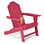 Outdoor Adirondack Chair with Built-in Cup Holder for Backyard Porch - 34 x 31 x 37 (L x W x H)