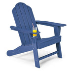 Outdoor Adirondack Chair with Built-in Cup Holder for Backyard Porch - 34 x 31 x 37 (L x W x H)
