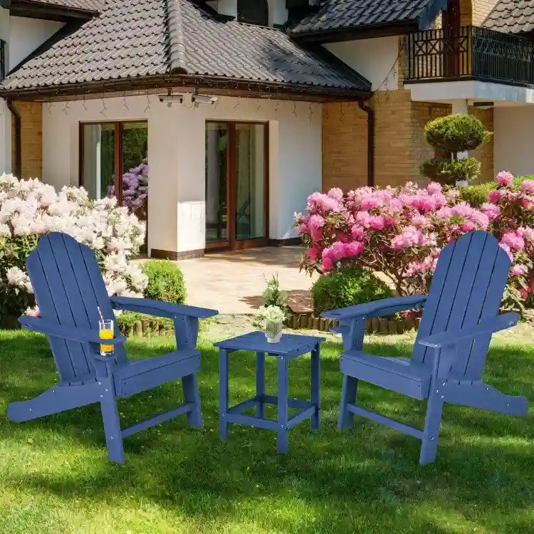 Outdoor Adirondack Chair with Built-in Cup Holder for Backyard Porch - 34 x 31 x 37 (L x W x H)