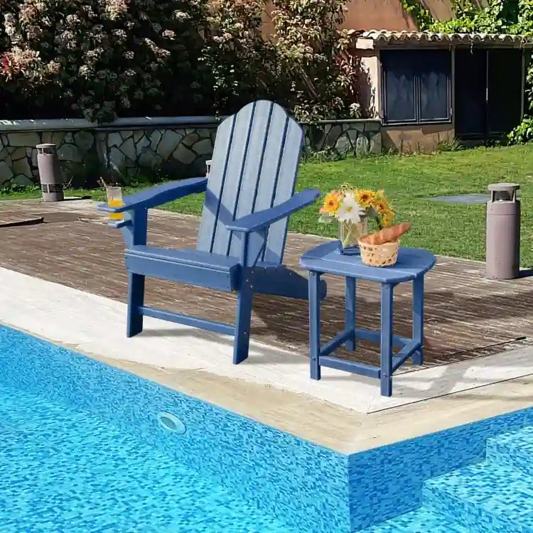Outdoor Adirondack Chair with Built-in Cup Holder for Backyard Porch - 34 x 31 x 37 (L x W x H)