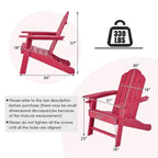 Outdoor Adirondack Chair with Built-in Cup Holder for Backyard Porch - 34 x 31 x 37 (L x W x H)