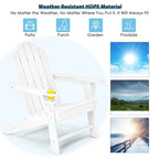 Outdoor Adirondack Chair with Built-in Cup Holder for Backyard Porch - 34 x 31 x 37 (L x W x H)