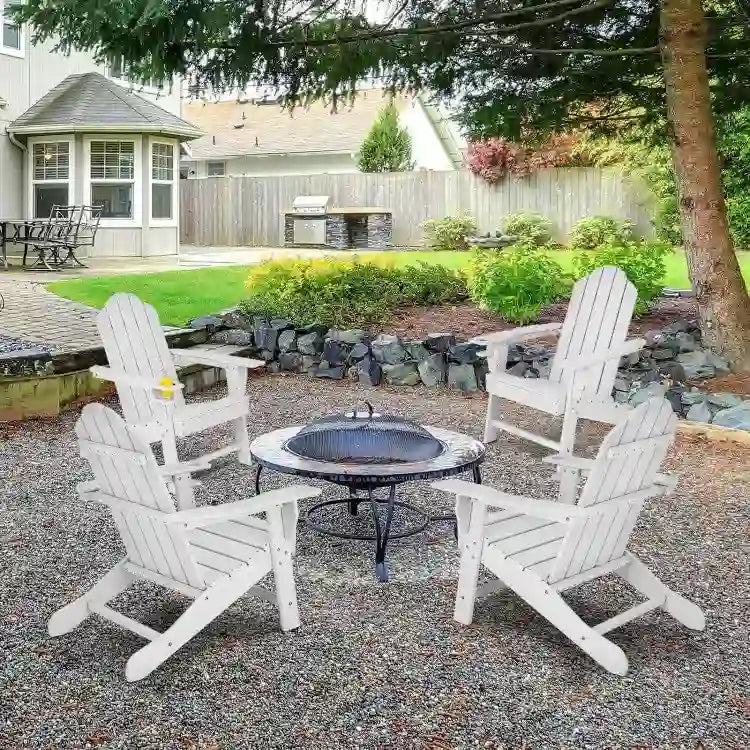 Outdoor Adirondack Chair with Built-in Cup Holder for Backyard Porch - 34 x 31 x 37 (L x W x H)