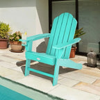 Outdoor Adirondack Chair with Built-in Cup Holder for Backyard Porch - 34 x 31 x 37 (L x W x H)