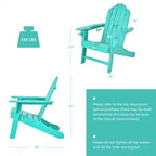 Outdoor Adirondack Chair with Built-in Cup Holder for Backyard Porch - 34 x 31 x 37 (L x W x H)