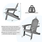Outdoor Adirondack Chair with Built-in Cup Holder for Backyard Porch - 34 x 31 x 37 (L x W x H)