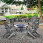 Outdoor Adirondack Chair with Built-in Cup Holder for Backyard Porch - 34 x 31 x 37 (L x W x H)
