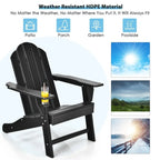 Outdoor Adirondack Chair with Built-in Cup Holder for Backyard Porch - 34 x 31 x 37 (L x W x H)