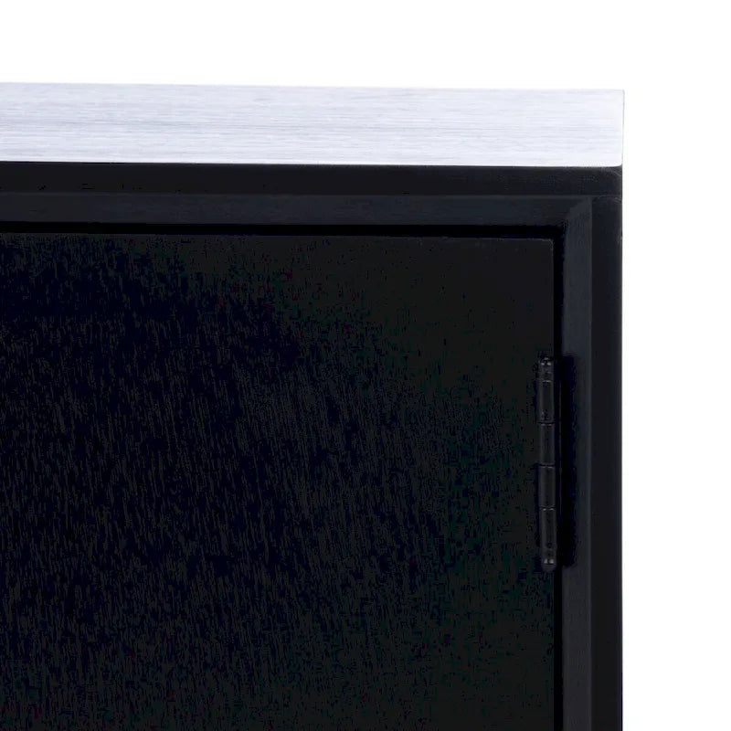 47 in. Mid-Century TV Stand with Open Shelf and 2 Doors – Distressed White / Black / Distressed Grey / Brown