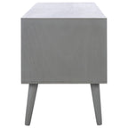 47 in. Mid-Century TV Stand with Open Shelf and 2 Doors – Distressed White / Black / Distressed Grey / Brown