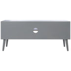 47 in. Mid-Century TV Stand with Open Shelf and 2 Doors – Distressed White / Black / Distressed Grey / Brown