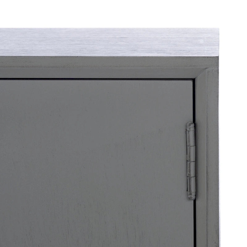 47 in. Mid-Century TV Stand with Open Shelf and 2 Doors – Distressed White / Black / Distressed Grey / Brown