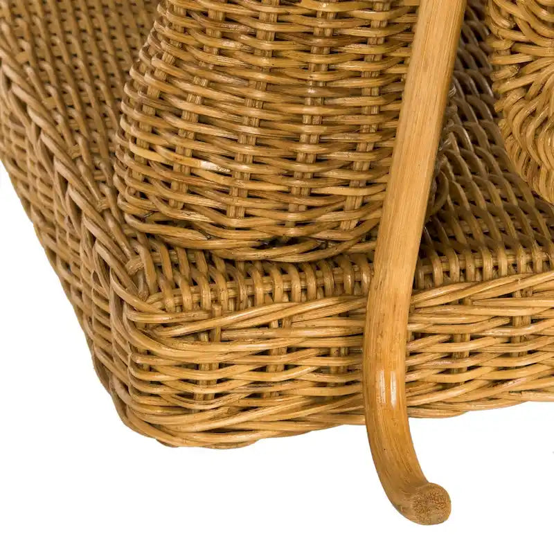 Rattan Elephant Side Table with Built-In Tray – Natural / Grey, Eclectic Style
