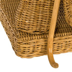 Rattan Elephant Side Table with Built-In Tray – Natural / Grey, Eclectic Style