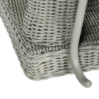 Rattan Elephant Side Table with Built-In Tray – Natural / Grey, Eclectic Style