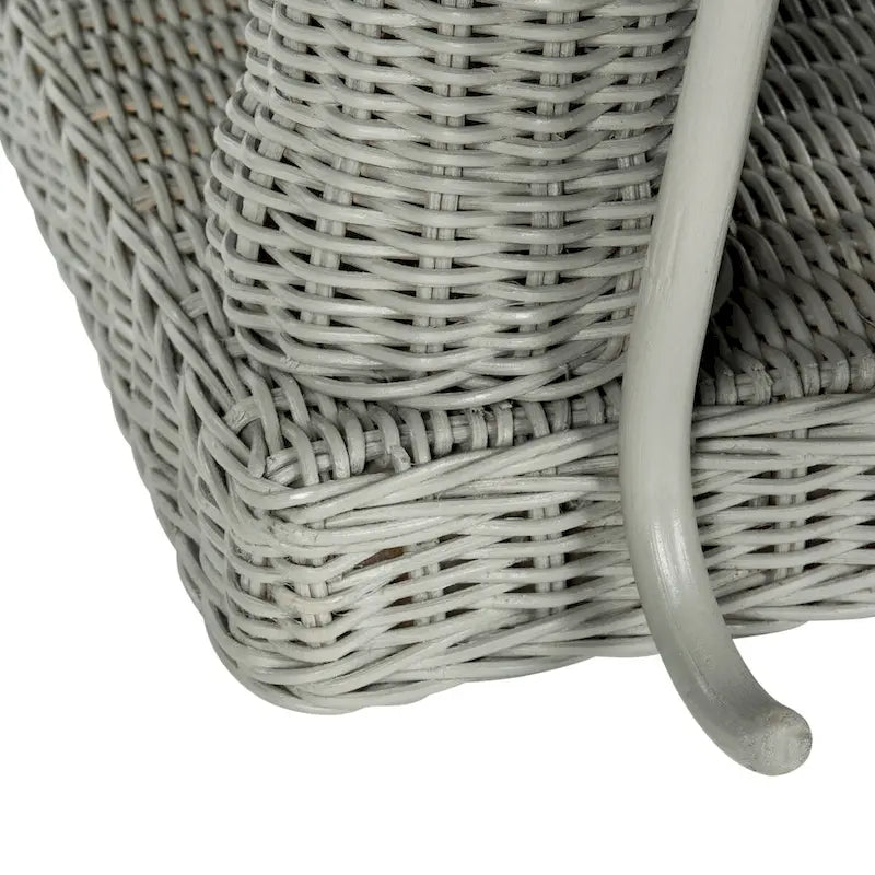 Rattan Elephant Side Table with Built-In Tray – Natural / Grey, Eclectic Style