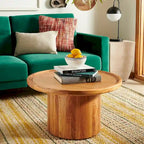 Lovey Round Pedestal Coffee Table - Natural. - 28Wx28Dx16H