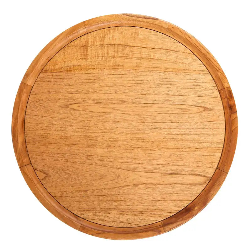 Round Pedestal Coffee Table – Natural / Dark Oak / Black / Black & White Wash, Farmhouse Style