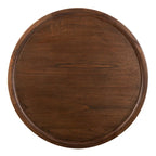 Round Pedestal Coffee Table – Natural / Dark Oak / Black / Black & White Wash, Farmhouse Style