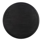 Round Pedestal Coffee Table – Natural / Dark Oak / Black / Black & White Wash, Farmhouse Style