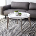Sharron White/ Grey Lacquer End Table - 0 - 32 x 32 x 18 - 32Wx32Dx18H