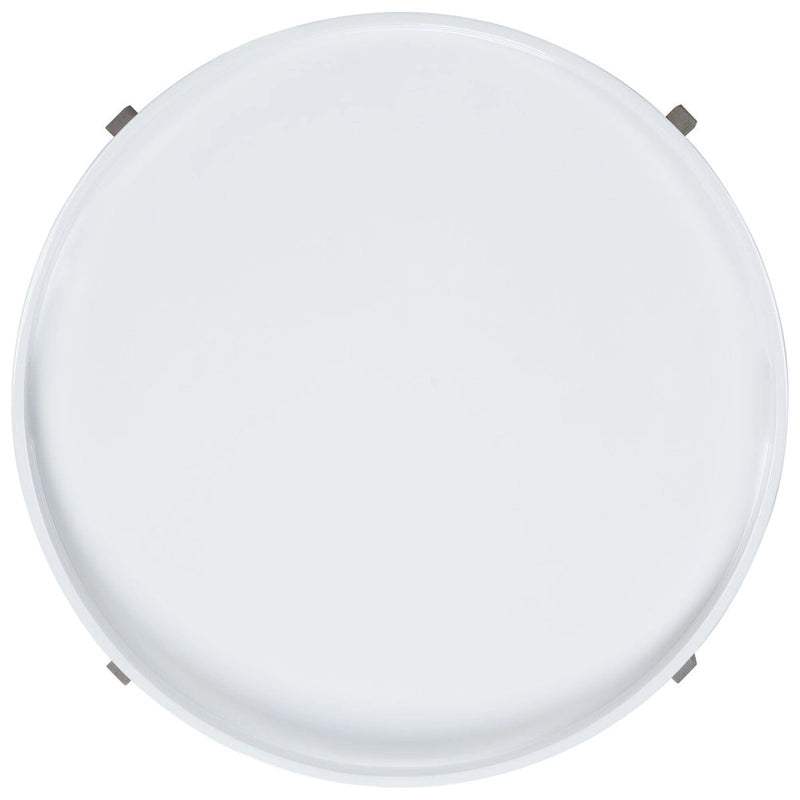 Round End Table with Removable Lacquer Tray – White & Grey, Contemporary Style