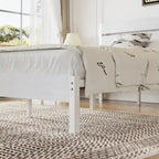 Metal Platform Bed Frame with Wood Grain Headboard – Brown / Slate / Black, Twin / Full / Queen, Single