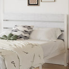 Metal Platform Bed Frame with Wood Grain Headboard – Brown / Slate / Black, Twin / Full / Queen, Single