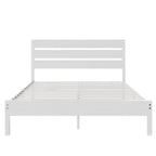Metal Platform Bed Frame with Wood Grain Headboard – Brown / Slate / Black, Twin / Full / Queen, Single