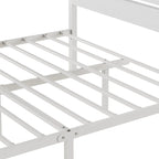 Metal Platform Bed Frame with Wood Grain Headboard – Brown / Slate / Black, Twin / Full / Queen, Single