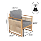 Saranac Mid-Century Modern Roped Acacia Wood Outdoor Patio Chair with Cushions, (Set of 2) by JONATHAN Y