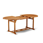 Outdoor Set - Outdoor Chairs Slatted Back and a Table and Oval Top with Wooden legs - Natural Oil Finish (Pieces option)